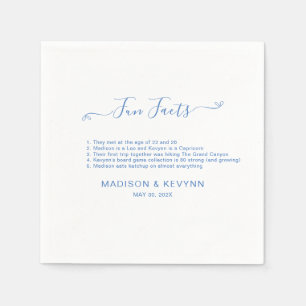 Serviette En Papier Fun Facts Minimal et Chic Naples Mariage bleu