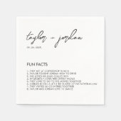 Serviette En Papier Fun facts Modern Script Mariage Party Napkins (Devant)