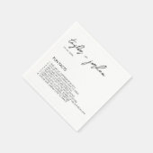 Serviette En Papier Fun facts Modern Script Mariage Party Napkins (Coin)