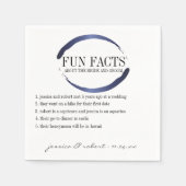 Serviette En Papier Fun Facts Moderne Bleu Brush Strokes Personnalisé (Devant)