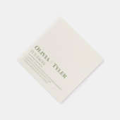 Serviette En Papier Fun Facts Moderne Mariage Réception Sage Vert (Coin)