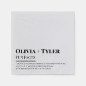 Serviette En Papier Fun Facts Moderne Réception de mariage Cocktail (Devant)