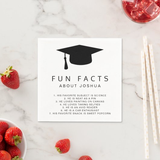 Serviette En Papier Fun Facts Mortier Board Simple Graduation (En situation)