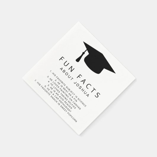 Serviette En Papier Fun Facts Mortier Board Simple Graduation (Coin)