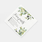 Serviette En Papier Fun Facts Newlyweets Green Botanical Mariage (Coin)