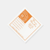 Serviette En Papier Fun Facts Orange Marigold Mariage Réception (Coin)