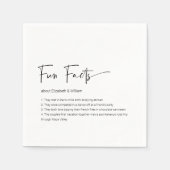 Serviette En Papier Fun Facts Personnalisés Mariage Cocktail Napkins (Devant)