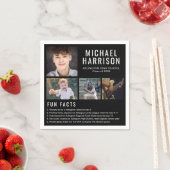 Serviette En Papier Fun Facts Photo Black Graduation Napkins (En situation)