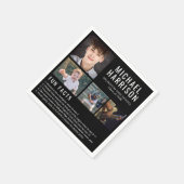 Serviette En Papier Fun Facts Photo Black Graduation Napkins (Coin)