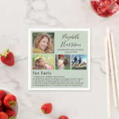 Serviette En Papier Fun Facts Photos Sage Green Graduation (En situation)