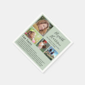 Serviette En Papier Fun Facts Photos Sage Green Graduation (Coin)