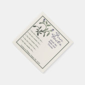 Serviette En Papier Fun Facts Purple & Green Thistle Mariage Réception (Coin)