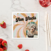 Serviette En Papier Fun Facts Retro Boho Photo Graduation (En situation)