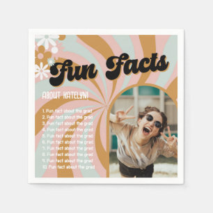 Serviette En Papier Fun Facts Retro Boho Photo Graduation