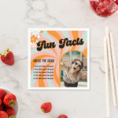 Serviette En Papier Fun Facts Retro Boho Photo Graduation (En situation)