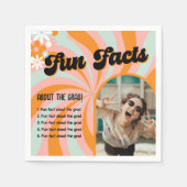 Serviette En Papier Fun Facts Retro Boho Photo Graduation (Devant)