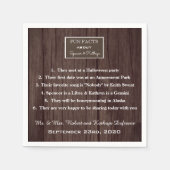 Serviette En Papier "Fun Facts" Romantique & Rustique Mariage Personna (Devant)