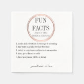 Serviette En Papier Fun Facts Rose Gold Rings Personnalisé (Devant)