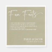 Serviette En Papier Fun Facts Sage Green Classic Minimal Mariage (Devant)