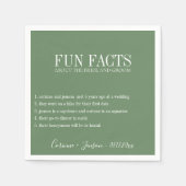 Serviette En Papier Fun Facts Sage Green Personnalisé (Devant)