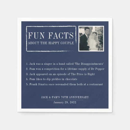 Serviette En Papier Fun Facts serviettes pour mariages & anniversaire (Devant)