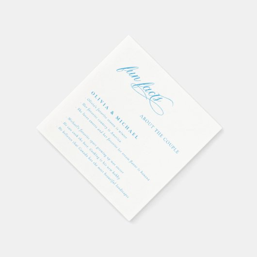 Serviette En Papier Fun Facts Simplement Elegant Mariage de typographi (Coin)