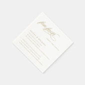 Serviette En Papier Fun Facts Simplement Elegant Mariage de typographi (Coin)