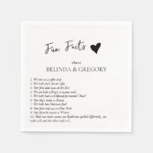 Serviette En Papier Fun Facts Trivia Wedding Black White (Devant)