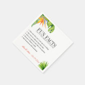 Serviette En Papier Fun Facts Tropical Foliing Personnalisé (Coin)