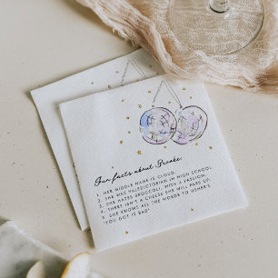 Serviette En Papier Fun Facts Watercolor Disco Balls Anniversaire