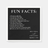 Serviette En Papier Fun Facts Wedding Cocktail Text Black White (Devant)