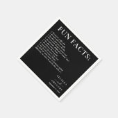 Serviette En Papier Fun Facts Wedding Cocktail Text Black White (Coin)