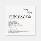 Serviette En Papier Fun Facts Wedding Cocktail Text Black White (Devant)