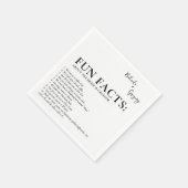 Serviette En Papier Fun Facts Wedding Cocktail Text Black White (Coin)