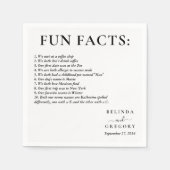 Serviette En Papier Fun Facts Wedding Cocktail Text Black White (Devant)