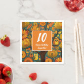 Serviette En Papier Fun Fall Orange Jaune Anniversaire (En situation)