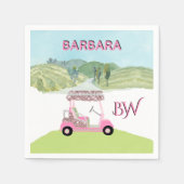 Serviette En Papier Fun Fem Golf Panier Pittoresque Custom Monogramme  (Devant)