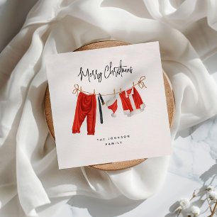 Serviette En Papier Fun Festive Père Noël la ligne de linge Noël