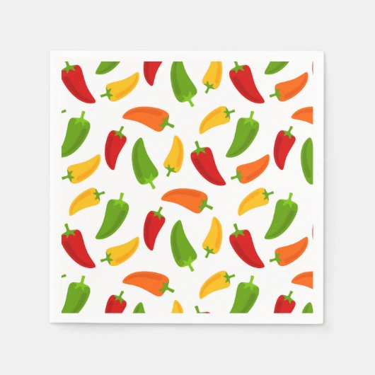 Serviette En Papier Fun Fiesta motif poivron serviettes de fête (Devant)