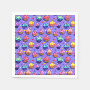 Serviette En Papier Fun Frosted Cupcake Motif : Boulangerie Whimsical