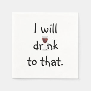 Serviette En Papier Fun Fun Avec Vin Rouge