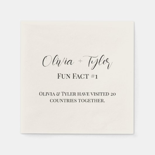 Serviette En Papier Fun Fun Fact Réception Mariage Cocktail Napktail (Devant)