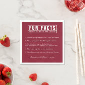 Serviette En Papier Fun Fun Facts Bride et Groom Papier rouge Bourgogn (En situation)