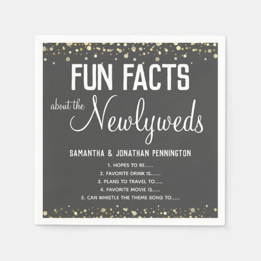 Serviette En Papier Fun Fun Facts Confetti Napkin minimal (Devant)