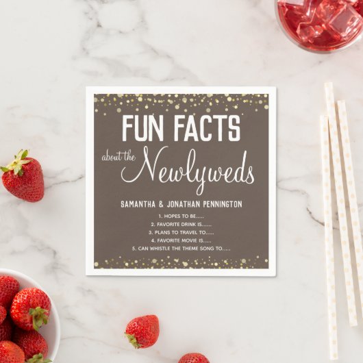 Serviette En Papier Fun Fun Facts Confetti Napkin minimal (En situation)