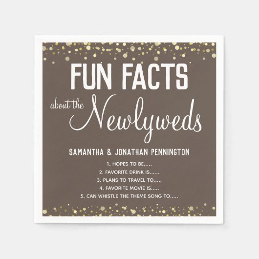 Serviette En Papier Fun Fun Facts Confetti Napkin minimal (Devant)