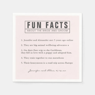 Serviette En Papier Fun Fun Facts de mariée et de chambre Papier rose