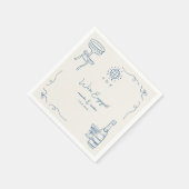 Serviette En Papier Fun Fun Français Whimsical Main Drag Engagement Pa (Coin)