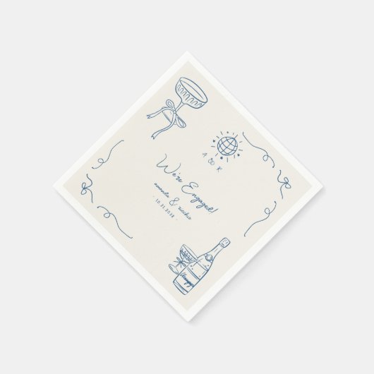 Serviette En Papier Fun Fun Français Whimsical Main Drag Engagement Pa (Coin)