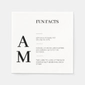 Serviette En Papier Fun Fun Fun Facts Bold Black Typographie Mariage (Devant)